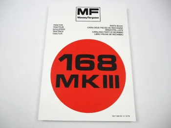 Massey Ferguson MF 168 MK3 Traktor Ersatzteilliste Parts List 1976/79 Pieces de Rechange