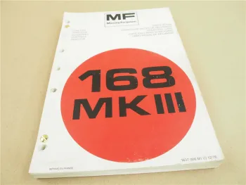 Massey Ferguson MF 168 MKIII Ersatzteilliste Parts list Pieces Rechange 1976/78