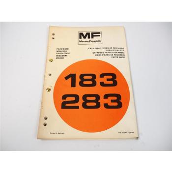 Massey Ferguson MF 183 und MF 283 Mörtl Mähwerk Ersatzteilliste 6/1976