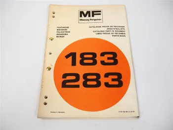 Massey Ferguson MF 183 und MF 283 Mörtl Mähwerk Ersatzteilliste 6/1976