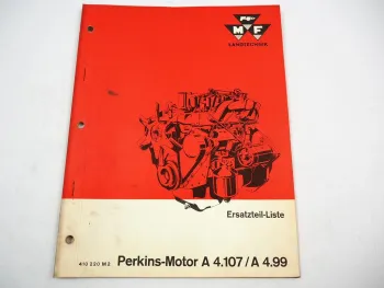 Massey Ferguson MF 25 Ersatzteilliste für Motor Perkins A4.107 A4.99 von 1964