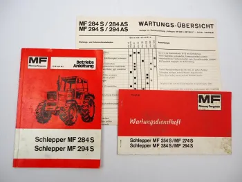 Massey Ferguson MF 284 294 S AS Betriebsanleitung Wartungsheft 1980er Jahre