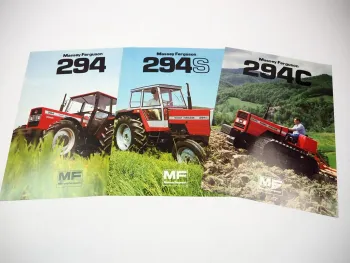 Massey Ferguson MF 294 294S 294C Traktor 3x Prospekt technische Daten 1983/84