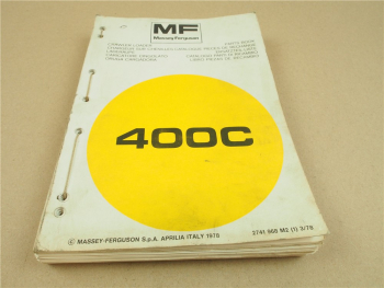 Massey Ferguson MF 400C Laderaupe Ersatzteilliste Parts List Pieces rechange 78