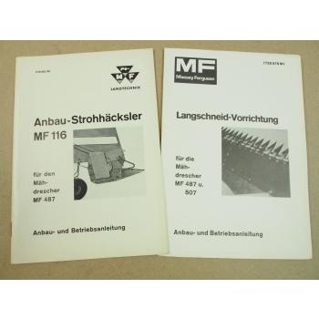 Massey Ferguson MF 487 Mähdrescher Anbau Betriebsanleitung MF 116 Langschneidvor