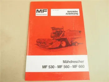 Massey Ferguson MF 530 560 660 Mähdrescher Bedienungsanleitung 1982 Wartung