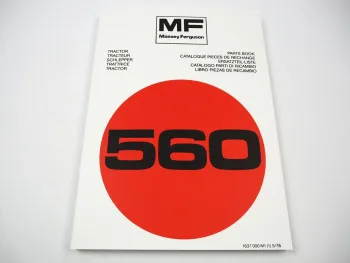 Massey Ferguson MF 560 Traktor Ersatzteilliste Parts List 1976 Pieces de Rechange