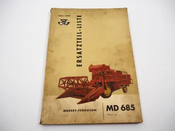 Massey Ferguson MF MD685 Mähdrescher Ersatzteilliste Ersatzteilkatalog 1958/59