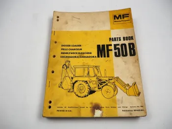 Massey Ferguson MF50B Bagger Lader Original Ersatzteilliste Parts List 1974