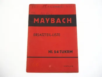 Maybach HL54TUKRM Motor im Sd.Kfz.6 Ersatzteilliste 1940 Wehrmacht