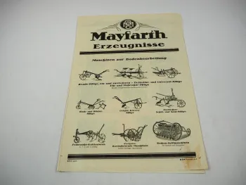 Mayfarth Maschinen zur Bodenbearbeitung Prospekt Landtechnik 1922 Frankfurt a M