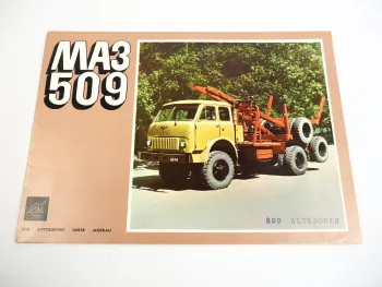 MAZ 509 Holztransporter Prospekt Poster 1960er Jahre Minsk