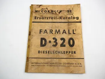 Mc Cormick D-320 D320 Farmall Schlepper Ersatzteilliste Ersatzteilkatalog 1956