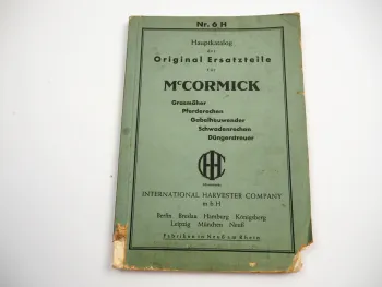 Mc Cormick Heumaschinen Düngerstreuer Ersatzteilkatalog Nr. 6H ca. 1935