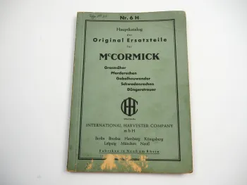 Mc Cormick Heumaschinen Düngerstreuer Ersatzteilkatalog Nr. 6H ca. 1935