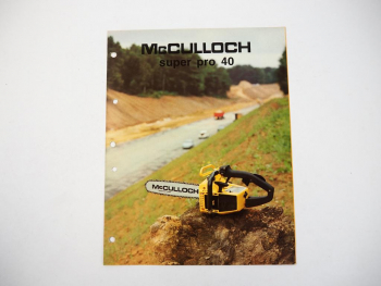 McCulloch Super Pro 40 Motorsäge Kettensäge Prospekt