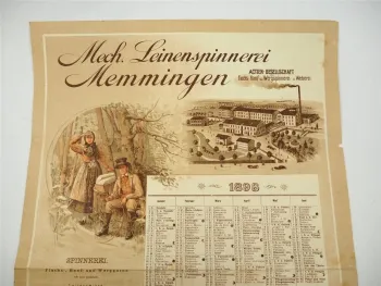 Mech. Leinenspinnerei Weberei AG Memmingen Kalender 1898