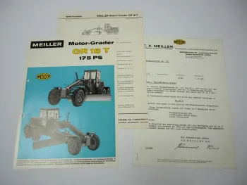 Meiller GR18T Motor Grader mit 175 PS Prospekt Preisliste Anschreiben 1971