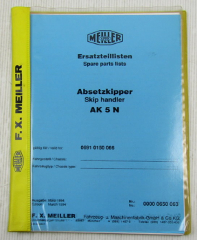 Meiller Kipper AK5N Absetzkipper Ersatzteilkatalog Parts LIst Ersatzteilliste 94