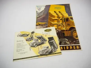 Meiller Muldenkipper DRP Prospekt + Einladung zur Automobilausstellung ca. 50 J.