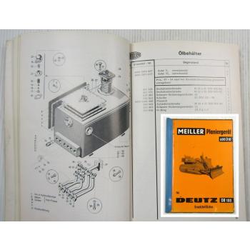 Meiller Planiergerät 600D10 für Deutz Schlepper DR100 Ersatzteilliste 12/1963