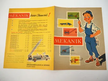 Mekanik Metallbaukasten Prospekt 1950er Jahre Adrian & Rode Velbert Spielzeug