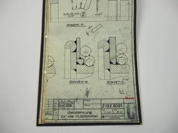 Menck & Hambrock M152 Seilablenkung Hubtrommel Technische Zeichnung 1956