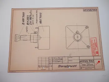 Menck & Hambrock M60 Stampfgewicht Technische Zeichnung 1956