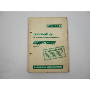 Mengele Doppeltrumpf Bauart N Stalldung Heckstreuer Ersatzteilliste 1964