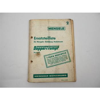 Mengele Doppeltrumpf Stalldung Heckstreuer Bauart N Ersatzteilliste 1968