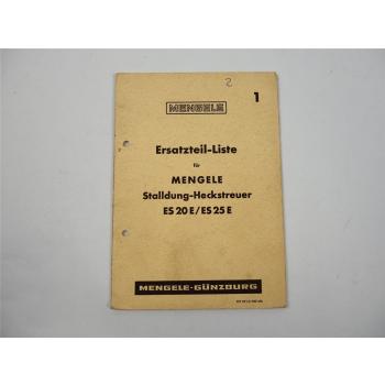 Mengele ES 20E 25E Stalldung Heckstreuer Ersatzteilliste 1967