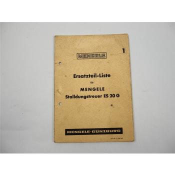 Mengele ES20G Stalldungstreuer Ersatzteilliste 1969