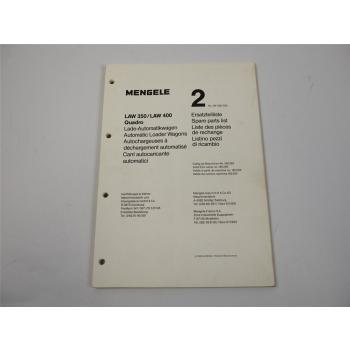 Mengele LAW 350 400 Quadro Lade-Automatikwagen Ersatzteilliste Parts List 1985