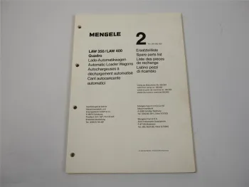 Mengele LAW 350 400 Quadro Lade-Automatikwagen Ersatzteilliste Parts List 1985
