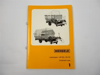 Mengele LW 150 170 Ladewagen Ersatzteilliste Ersatzteilkatalog 1976