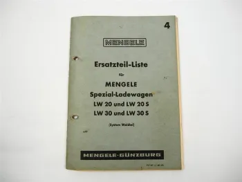 Mengele LW 20 30 S Spezial Ladewagen System Weichel Ersatzteilliste 1969
