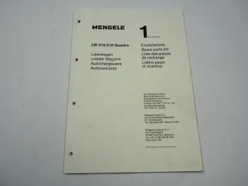 Mengele LW 210 310 Quadro Ladewagen Ersatzteilliste Ersatzteilkatalog 1981