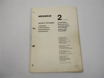 Mengele LW 210T 310 Quadro Ladewagen Ersatzteilliste Ersatzteilkatalog 1982