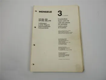 Mengele LW 280 290 320 330 370 Ladewagen Ersatzteilliste Ersatzteilkatalog 1982