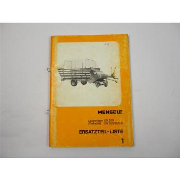 Mengele LW 280 320 320S Ladewagen Tieflader Ersatzteilliste 1978