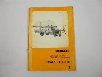 Mengele LW 280 320 320S Ladewagen Tieflader Ersatzteilliste 1978