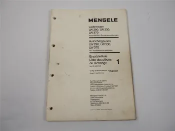 Mengele LW 290 330 370 Ladewagen Ersatzteilliste Ersatzteilkatalog 1980