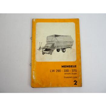Mengele LW 290 330 370 S Ladewagen Ersatzteilliste Ersatzteilkatalog 1977