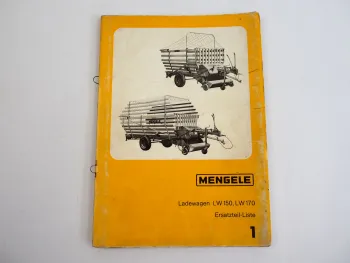 Mengele LW150 LW170 Ladewagen Ersatzteilliste Ersatzteilkatalog 1976