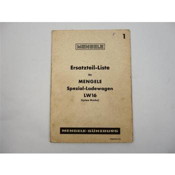 Mengele LW16 Spezial Ladewagen Ersatzteilliste Ersatzteilkatalog 1968