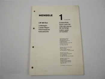 Mengele LW180 Duo Ladewagen Ersatzteilliste 1989