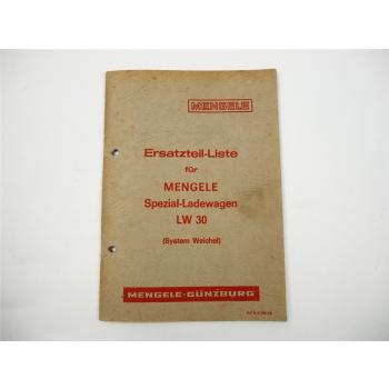 Mengele LW30 Ladewagen System Weichel Ersatzteilliste Ersatzteilkatalog 1965