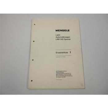 Mengele LW340 Spezial Ladewagen Automatik Ersatzteilliste 1979