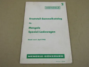 Mengele Spezial Ladewagen Ersatzteilliste Ersatzteil-Sammelkatalog von 4/1968
