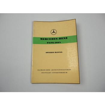 Mercedes Benz 180b W120 Ponton operating owners manual status 1959 Edition 1960